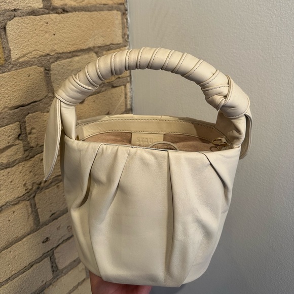 STAUD Handbags - STAUD Dani Leather Top Handle Bucket Bag In Ivory